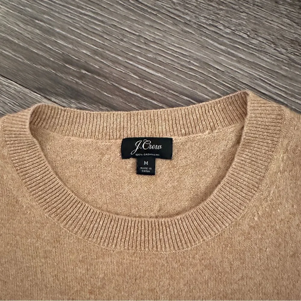 J Crew Tan Cashmere Crewneck Sweater